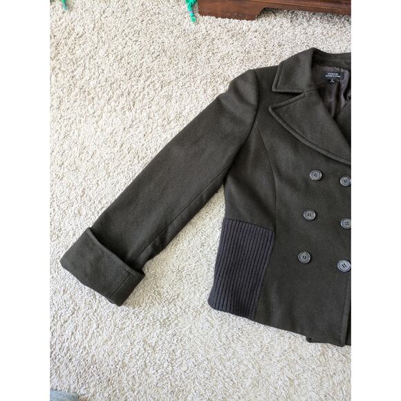Tahari ASL Pea Coat Blazer Womens 6 Brown Wool Career Work Preppy Old Money - Picture 7 of 9
